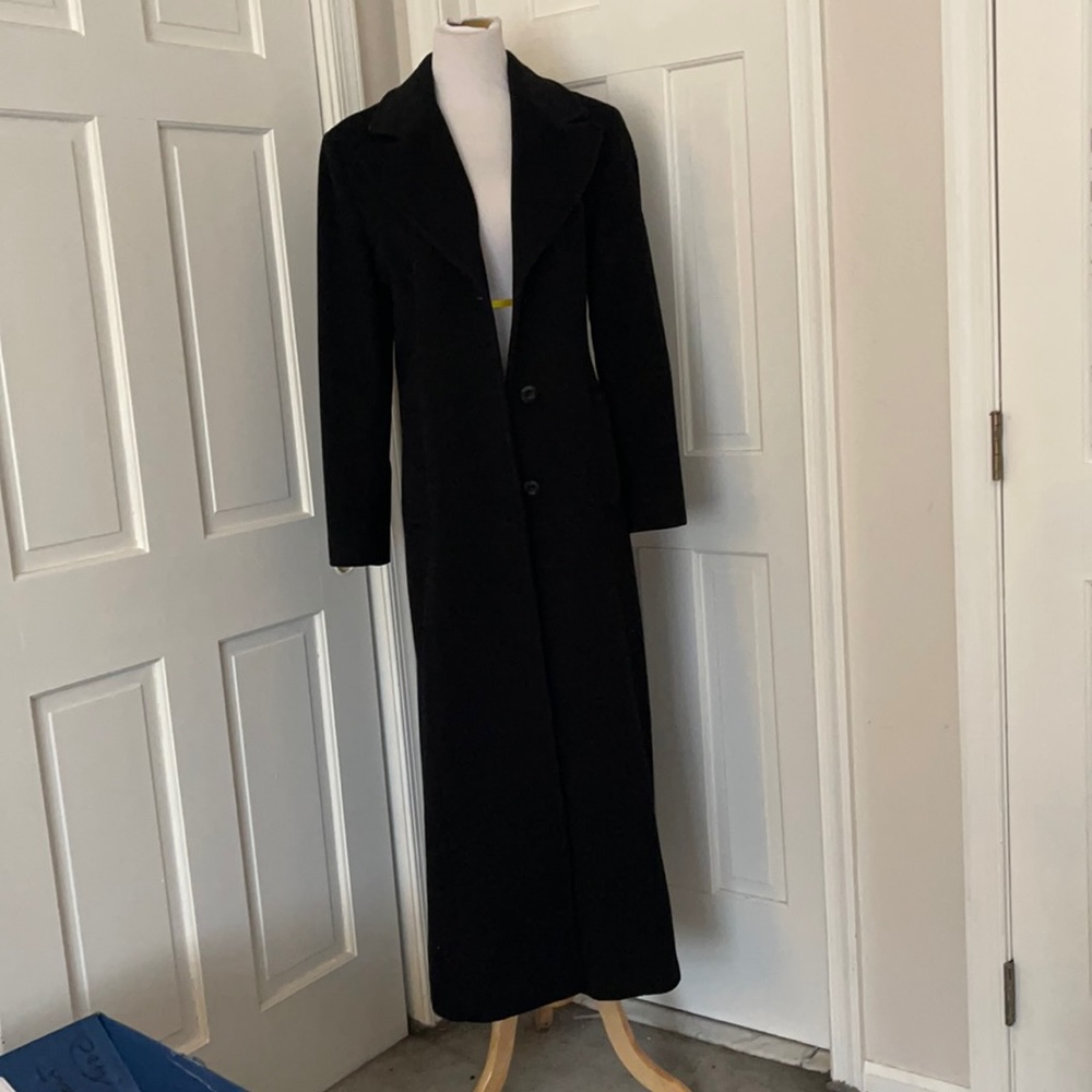 Isaac Mizrahi floor length wool gown coat